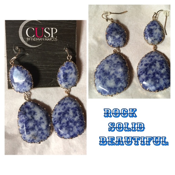 SOLID DROP ROCK EARRINGS - Picture 2 of 4